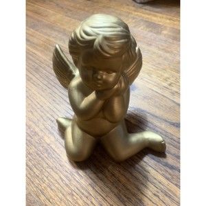 Baby ANGEL Sitting Goldtone Figurine
